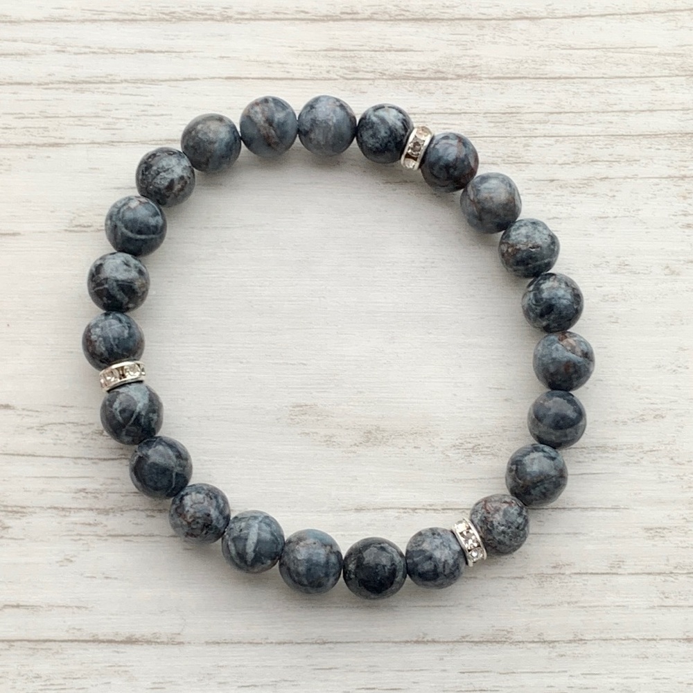Beaded gemstone crystal bracelet